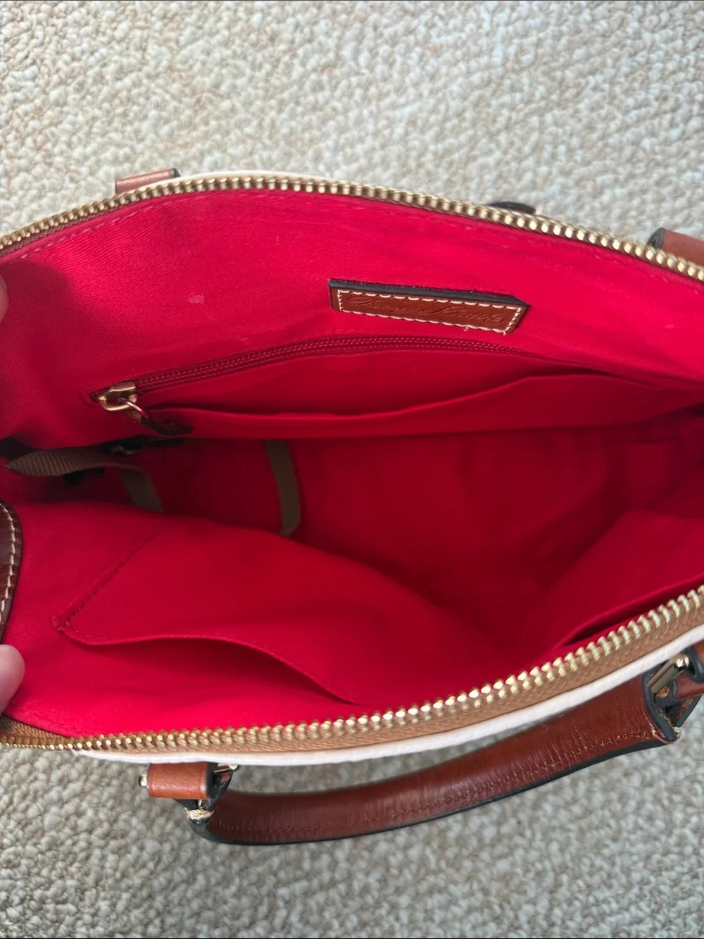 Dooney & Bourke Pebble Leather Ruby Domed Satchel